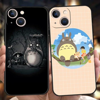 Totoro Anime Telefón puzdro pre iPhone 14 13 12 11 Pro Max X XR XS Max 14 7 8 Plus Shockproof Silikónové Soft Shell Fundas Coque