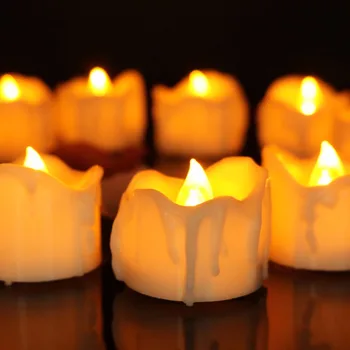Časovač flameless sviečky, 6 kusov,blikajúce sviečky s časovač,elektronické sviečky na svadby, narodeniny domáce dekorácie