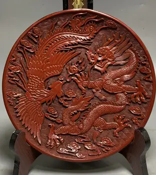 Čína archaize lacquerwork dragon jedlo remesiel socha
