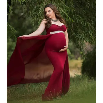 Šifón Maxi Šaty Materskej Fotografie Rekvizity Tehotenstva Šaty Fotografie, Oblečenie Pre Tehotné Ženy Fotenie Vestidos