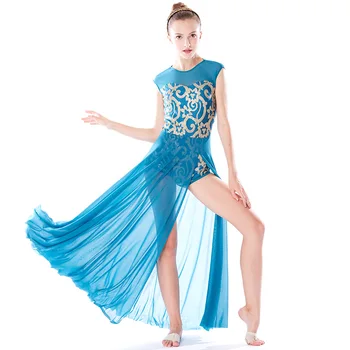 Ženy šaty balerína baletné šaty lyrickej tanečné šaty tanečné kostýmy sequin dlho tanec oka tutu sukne dievčatá fáze dancewear